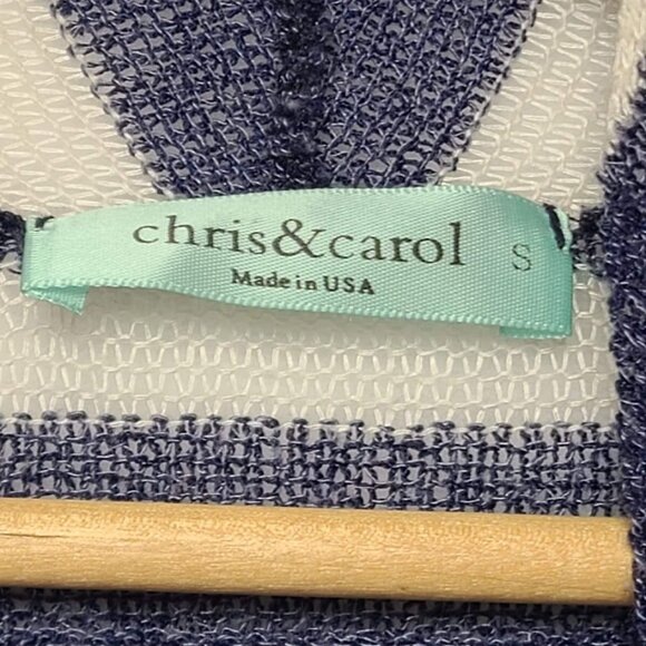 Chris & Carol Womens Striped Open Front Cardigan Sweater Size S Blue & White - Picture 3 of 7